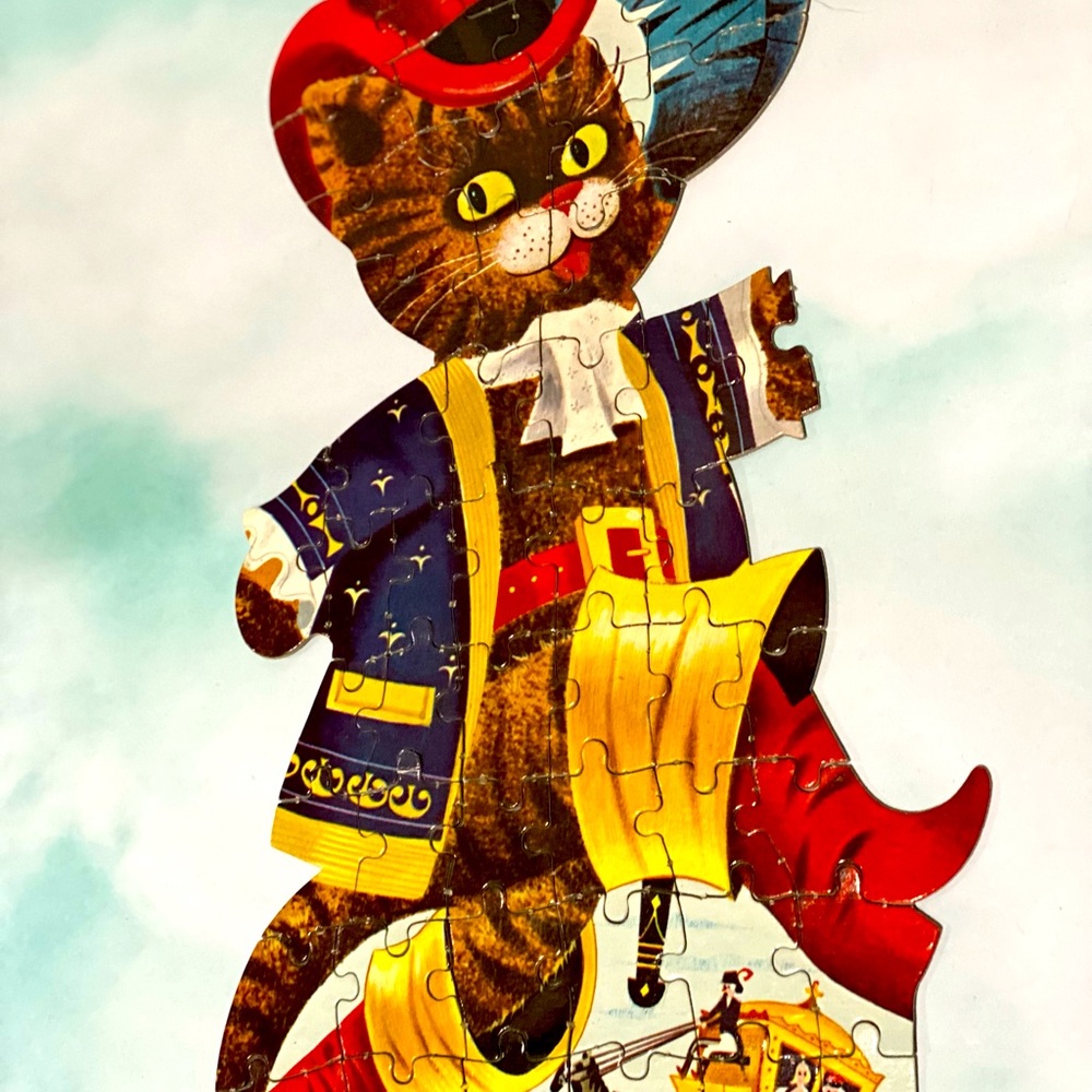 FAIRYTALE PUSS ‘ N BOOTS VINTAGE 60’s JIGSAW PUZZLE IN CAN - Picture 9 of 12